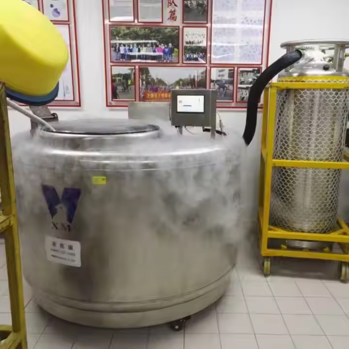 使用液氮罐凍存，外部結(jié)霜